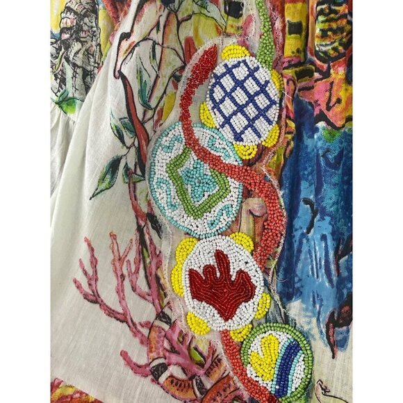 Antica Santoria women's flouncy top one size beautiful colors vacation cruise - Picture 6 of 16